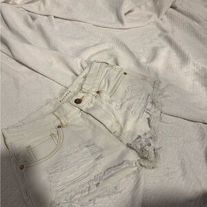 Bullhead Frayed Light Denim Shorts